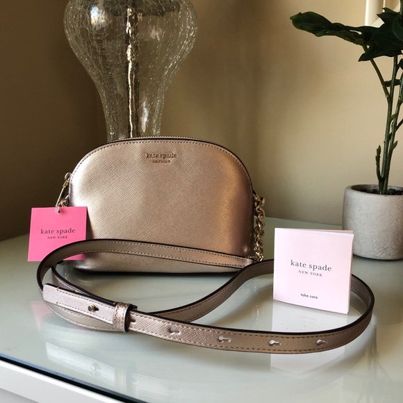 kate spade Handbags - Kate Spade Rose Gold Spencer Small Dome Crossbody